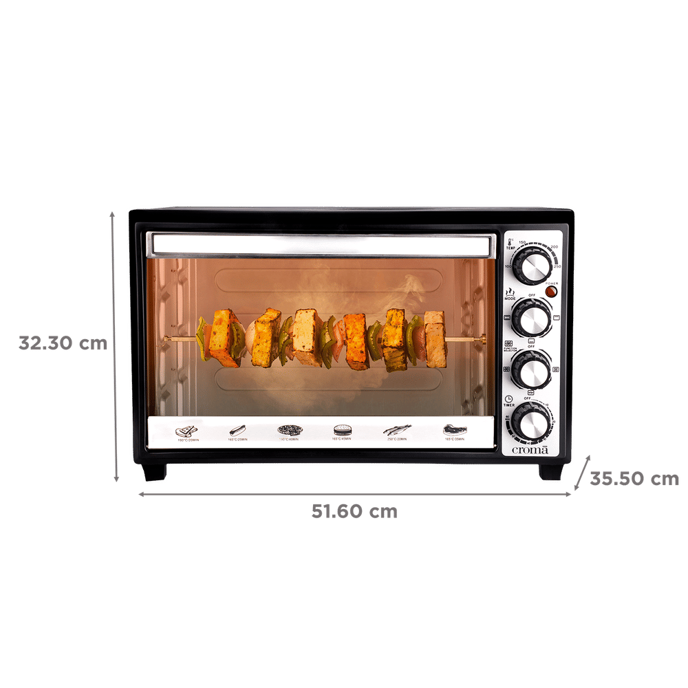 Buy Croma 33L Oven Toaster Grill with Motorized Rotisserie (Black
